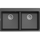 Мойка для кухни RIVELATO Axel 90-2D двухчашевая 870х520 мм кварцевая, antracite