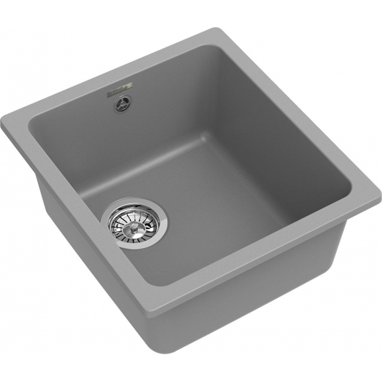 Мойка для кухни RIVELATO Berkana 35 415х455 мм кварцевая, grigio metallizzato