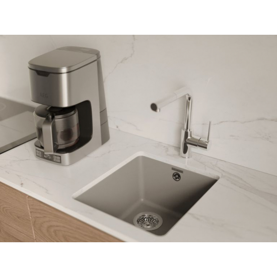 Мойка для кухни RIVELATO Berkana 35 415х455 мм кварцевая, grigio metallizzato