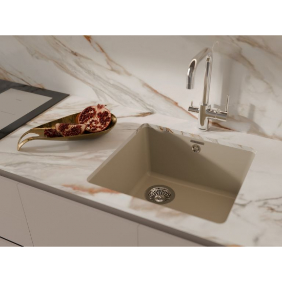 Мойка для кухни RIVELATO Berkana 45 485х455 мм кварцевая, beige scuro