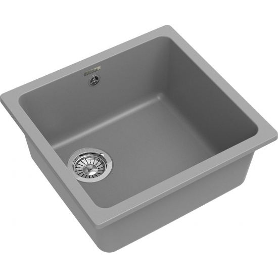 Мойка для кухни RIVELATO Berkana 45 485х455 мм кварцевая, grigio metallizzato