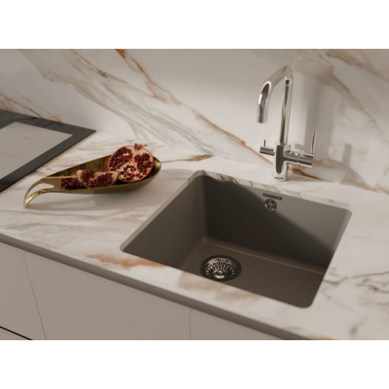 Мойка для кухни RIVELATO Berkana 45 485х455 мм кварцевая, grigio metallizzato