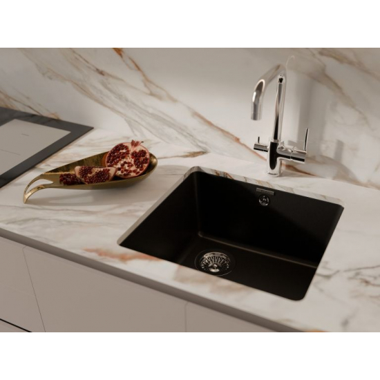 Мойка для кухни RIVELATO Berkana 45 485х455 мм кварцевая, nero