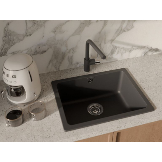 Мойка для кухни RIVELATO Berkana 50 560х430 мм кварцевая, antracite