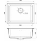 Мойка для кухни RIVELATO Berkana 50 560х430 мм кварцевая, antracite