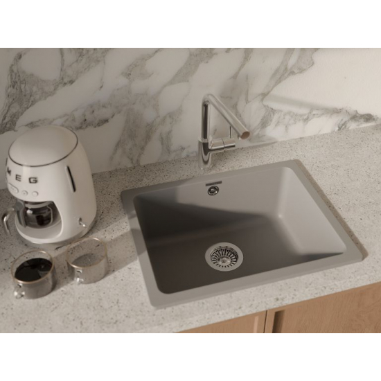Мойка для кухни RIVELATO Berkana 50 560х430 мм кварцевая, grigio metallizzato