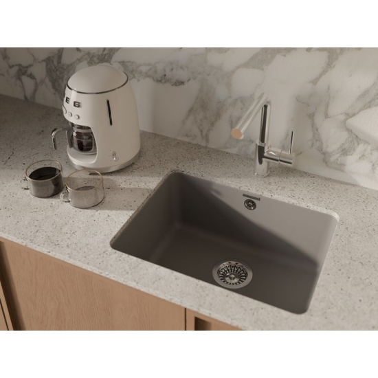 Мойка для кухни RIVELATO Berkana 50 560х430 мм кварцевая, grigio metallizzato