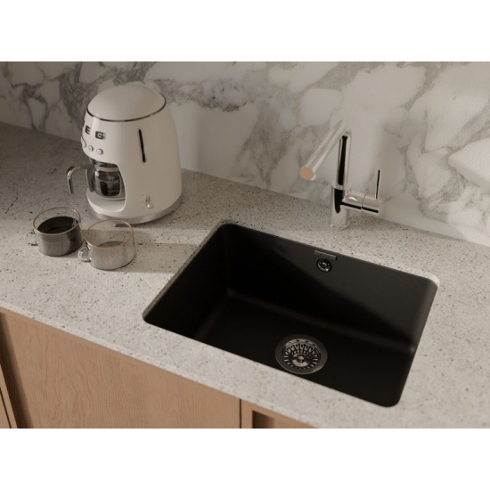 Мойка для кухни RIVELATO Berkana 50 560х430 мм кварцевая, nero