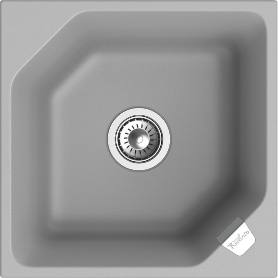 Мойка для кухни RIVELATO Locus 50 500х500 мм кварцевая, grigio metallizzat