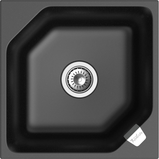 Мойка для кухни RIVELATO Locus 50 500х500 мм кварцевая, nero