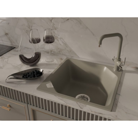 Мойка для кухни RIVELATO Locus 50 500х500 мм кварцевая, topazio