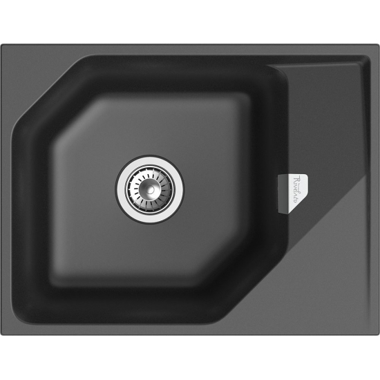 Мойка для кухни RIVELATO Locus 65 с крылом 650х500 мм кварцевая, antracite