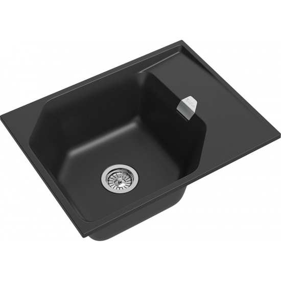 Мойка для кухни RIVELATO Locus 65 с крылом 650х500 мм кварцевая, antracite