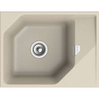 Мойка для кухни RIVELATO Locus 65 с крылом 650х500 мм кварцевая, beige scuro