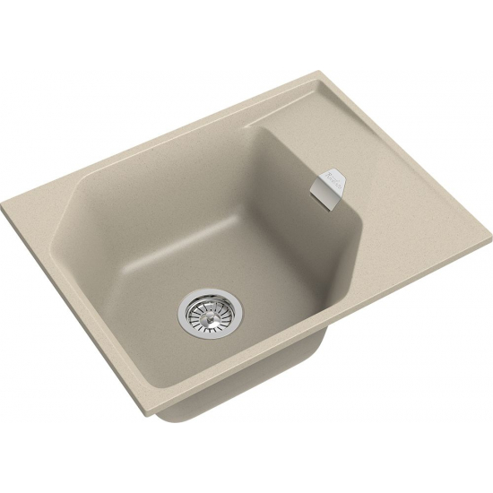 Мойка для кухни RIVELATO Locus 65 с крылом 650х500 мм кварцевая, beige scuro
