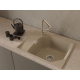 Мойка для кухни RIVELATO Locus 65 с крылом 650х500 мм кварцевая, beige scuro