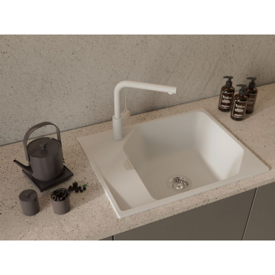 Мойка для кухни RIVELATO Locus 65 с крылом 650х500 мм кварцевая, brina