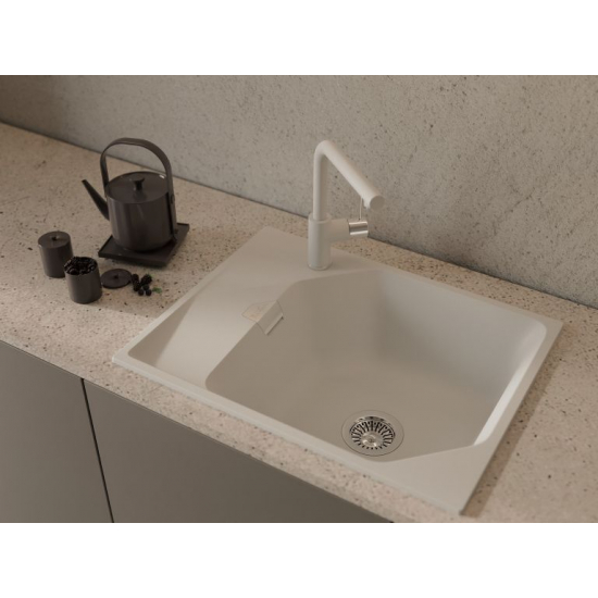 Мойка для кухни RIVELATO Locus 65 с крылом 650х500 мм кварцевая, brina