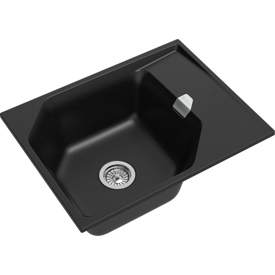 Мойка для кухни RIVELATO Locus 65 с крылом 650х500 мм кварцевая, nero