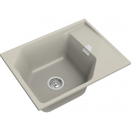 Мойка для кухни RIVELATO Locus 65 с крылом 650х500 мм кварцевая, topazio