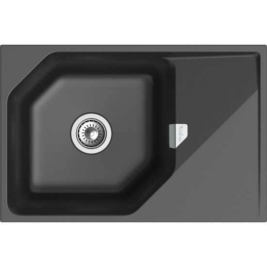 Мойка для кухни RIVELATO Locus 75 с крылом 750х500 мм кварцевая, antracite