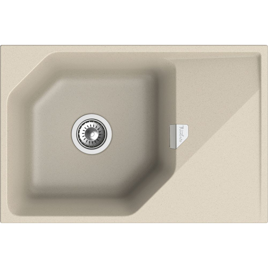 Мойка для кухни RIVELATO Locus 75 с крылом 750х500 мм кварцевая, beige scuro