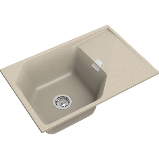 Мойка для кухни RIVELATO Locus 75 с крылом 750х500 мм кварцевая, beige scuro