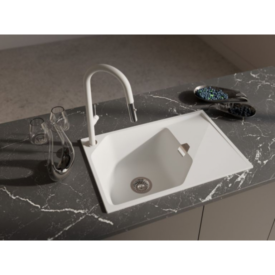 Мойка для кухни RIVELATO Locus 75 с крылом 750х500 мм кварцевая, brina