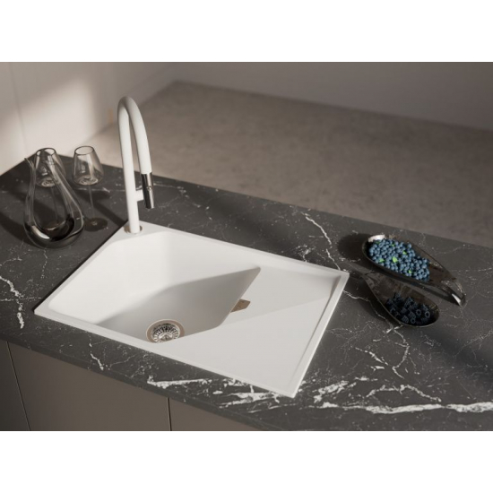 Мойка для кухни RIVELATO Locus 75 с крылом 750х500 мм кварцевая, brina