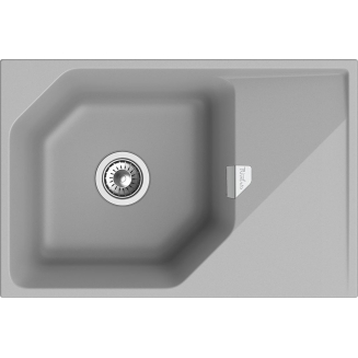 Мойка для кухни RIVELATO Locus 75 с крылом 750х500 мм кварцевая, grigio metallizzat