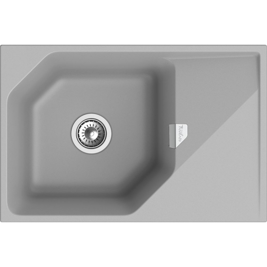 Мойка для кухни RIVELATO Locus 75 с крылом 750х500 мм кварцевая, grigio metallizzat