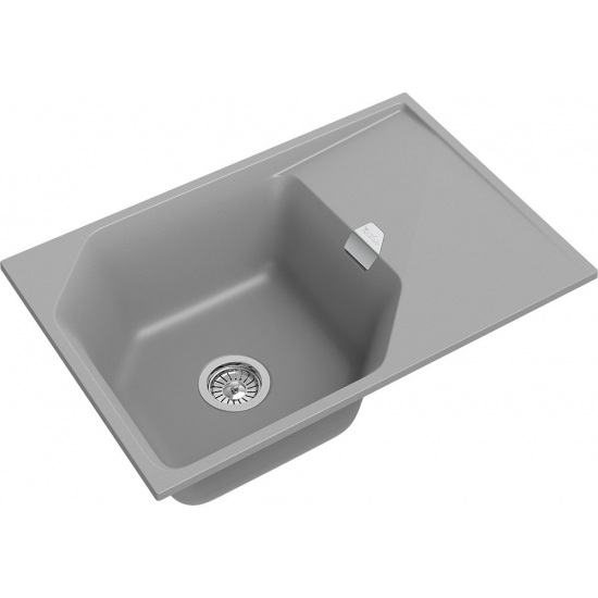 Мойка для кухни RIVELATO Locus 75 с крылом 750х500 мм кварцевая, grigio metallizzat