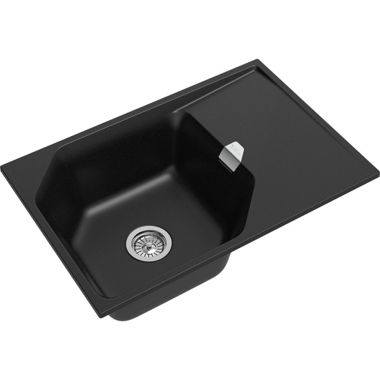Мойка для кухни RIVELATO Locus 75 с крылом 750х500 мм кварцевая, nero
