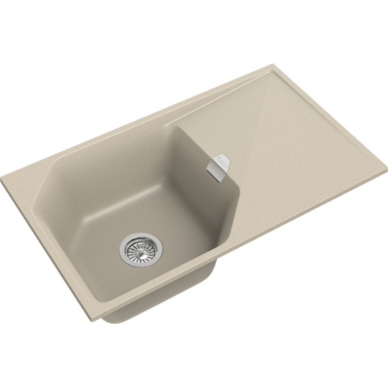 Мойка для кухни RIVELATO Locus 85 с крылом 850х500 мм кварцевая, beige scuro