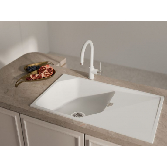 Мойка для кухни RIVELATO Locus 85 с крылом 850х500 мм кварцевая, brina