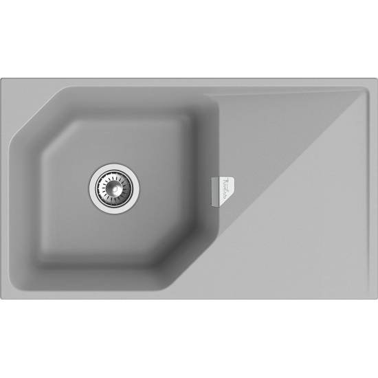 Мойка для кухни RIVELATO Locus 85 с крылом 850х500 мм кварцевая, grigio metallizzato