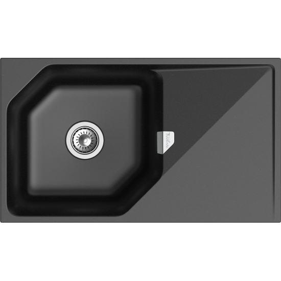 Мойка для кухни RIVELATO Locus 85 с крылом 850х500 мм кварцевая, nero