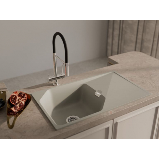 Мойка для кухни RIVELATO Locus 85 с крылом 850х500 мм кварцевая, topazio