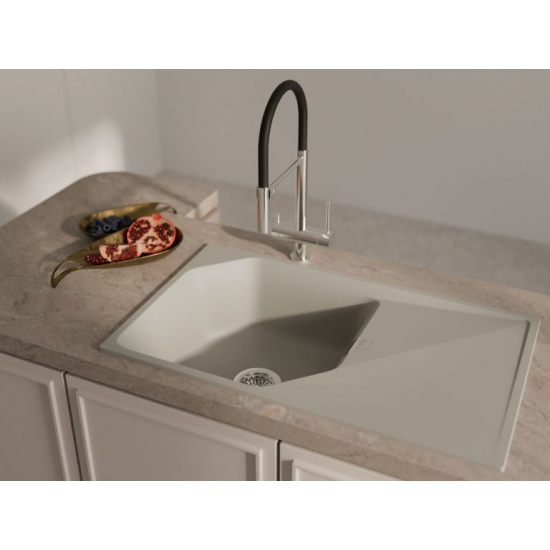 Мойка для кухни RIVELATO Locus 85 с крылом 850х500 мм кварцевая, topazio