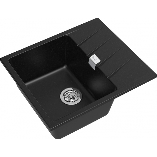 Мойка для кухни RIVELATO Raum 58 с крылом 580х500 мм кварцевая, nero