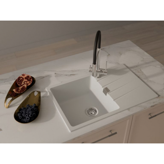 Мойка для кухни RIVELATO Raum 78 с крылом 780х500 мм кварцевая, brina