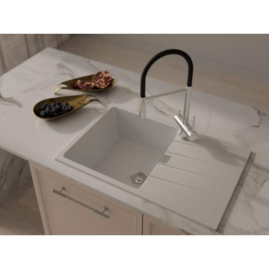 Мойка для кухни RIVELATO Raum 78 с крылом 780х500 мм кварцевая, brina