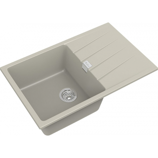 Мойка для кухни RIVELATO Raum 78 с крылом 780х500 мм кварцевая, topazio
