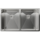 Мойка для кухни RIVELATO Rinox 7444 U2 740х440x1 мм, двухчашевая, сатин