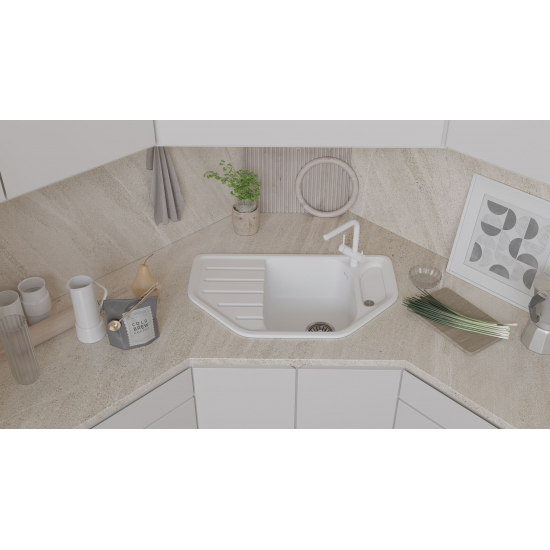 Мойка для кухни SANTREK AQUA PRO Angle SA-A800 угловая 790х490 мм, иней