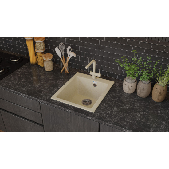 Мойка для кухни SANTREK AQUA PRO Boxy SA-B505 427х505 мм, песочный