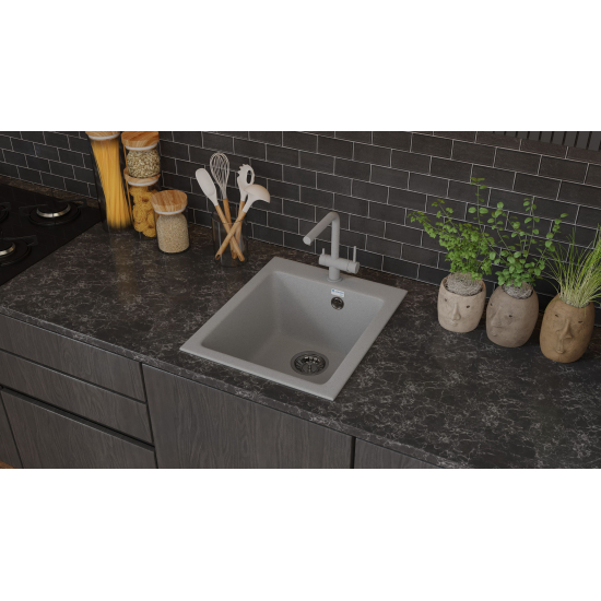 Мойка для кухни SANTREK AQUA PRO Boxy SA-B505 427х505 мм, серый