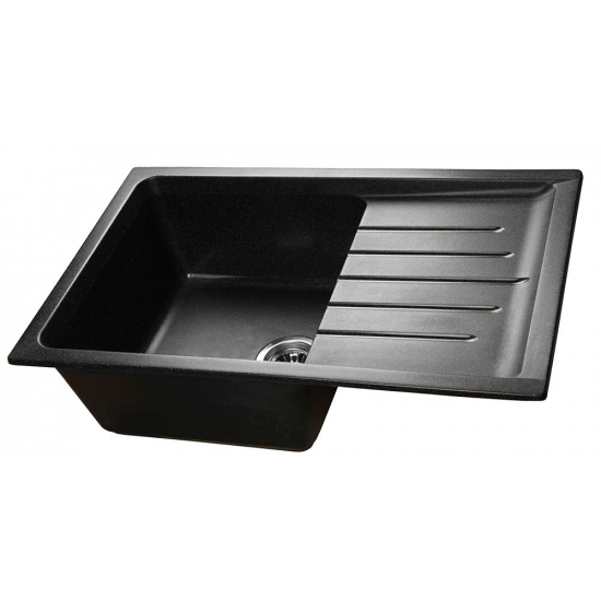 Мойка для кухни SANTREK AQUA PRO Boxy SA-B760L чаша+крыло 756х495 мм, чёрный