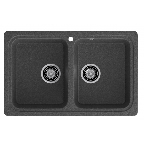 Мойка для кухни SANTREK AQUA PRO Boxy SA-S780K 2 чаши 786х500 мм, графит