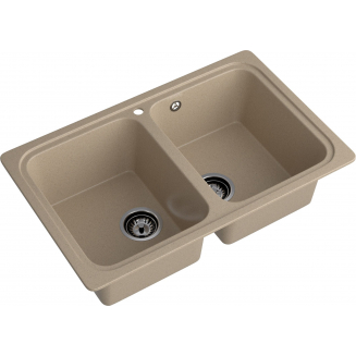 Мойка для кухни SANTREK AQUA PRO Boxy SA-S780K 2 чаши 786х500 мм, песочный